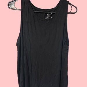 Apt. 9 Black Ribbed Scoop Tank